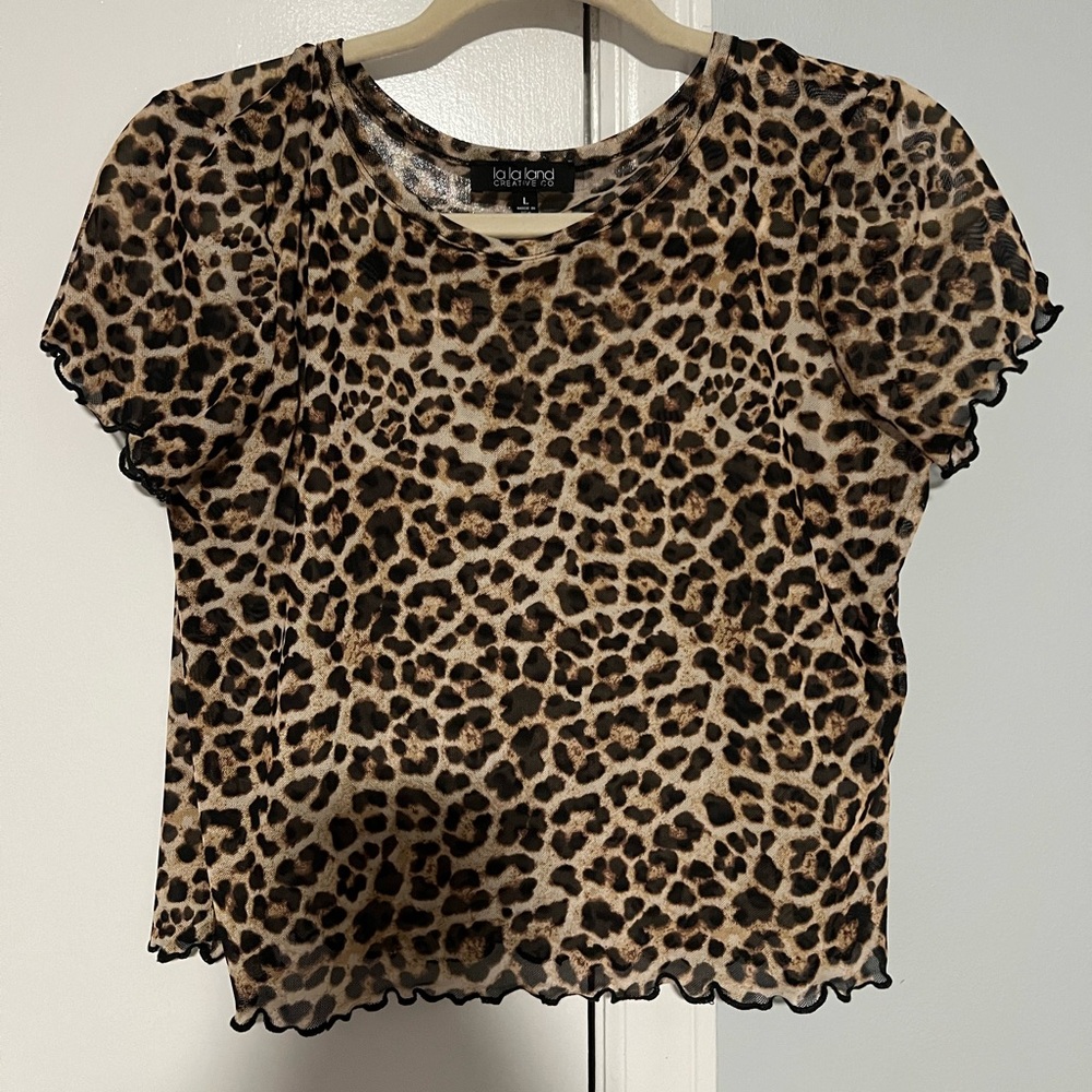 Sheer cheetah shirt
